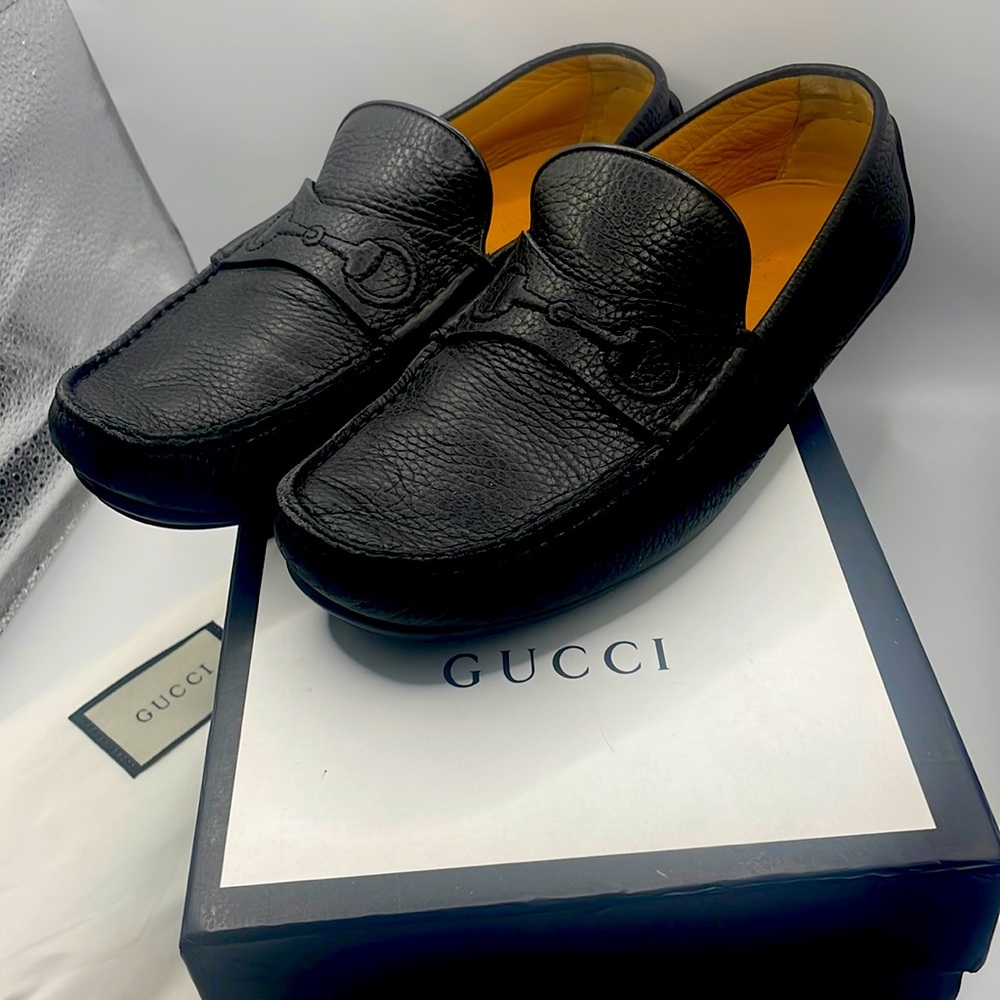 Gucci Black Leather Loafers - Picture 1 of 6